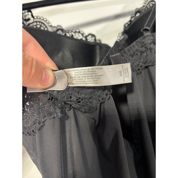 Lace Trim Victoria's Secret Slip Dress Women 34B Black - Picture 9 of 9